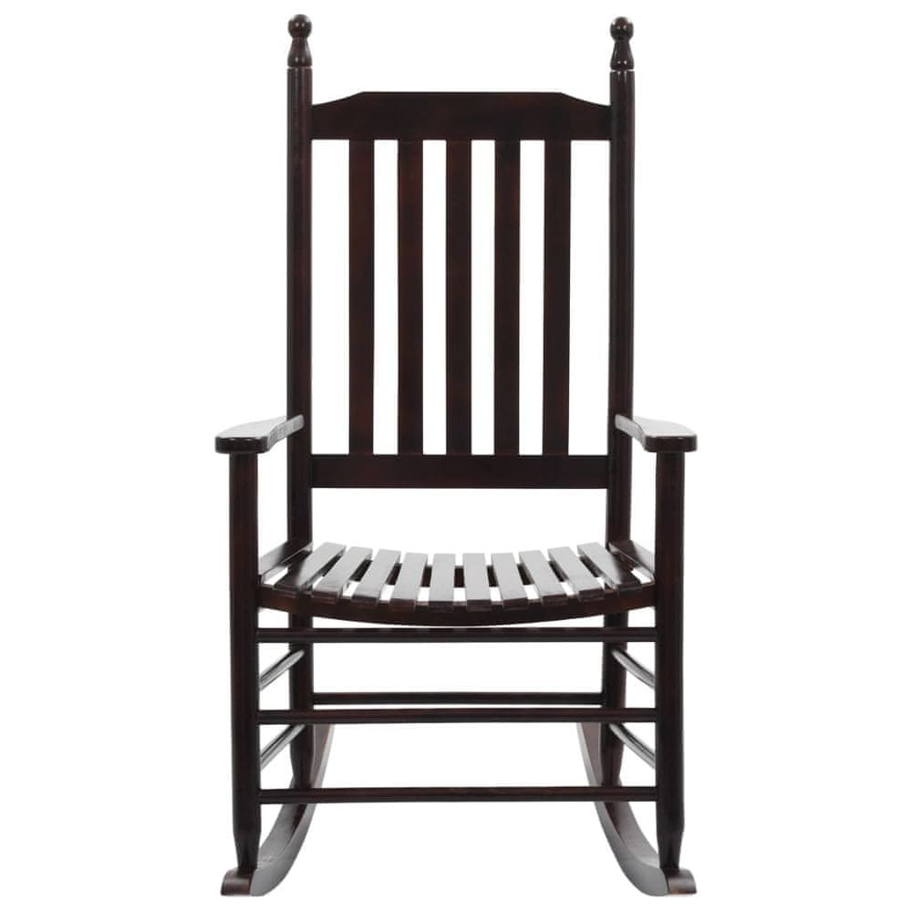 Vidaxl Hojdacie kreslo so zaobleným sedadlom, hnedé, topoľové drevo